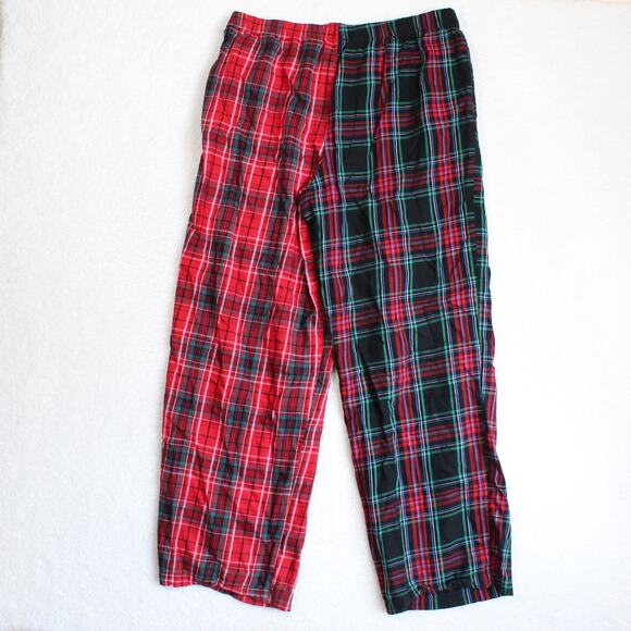 Victorias Secret Pajama Set Womens Large Plaid Patchwork Red Green Holiday - Picture 8 of 10